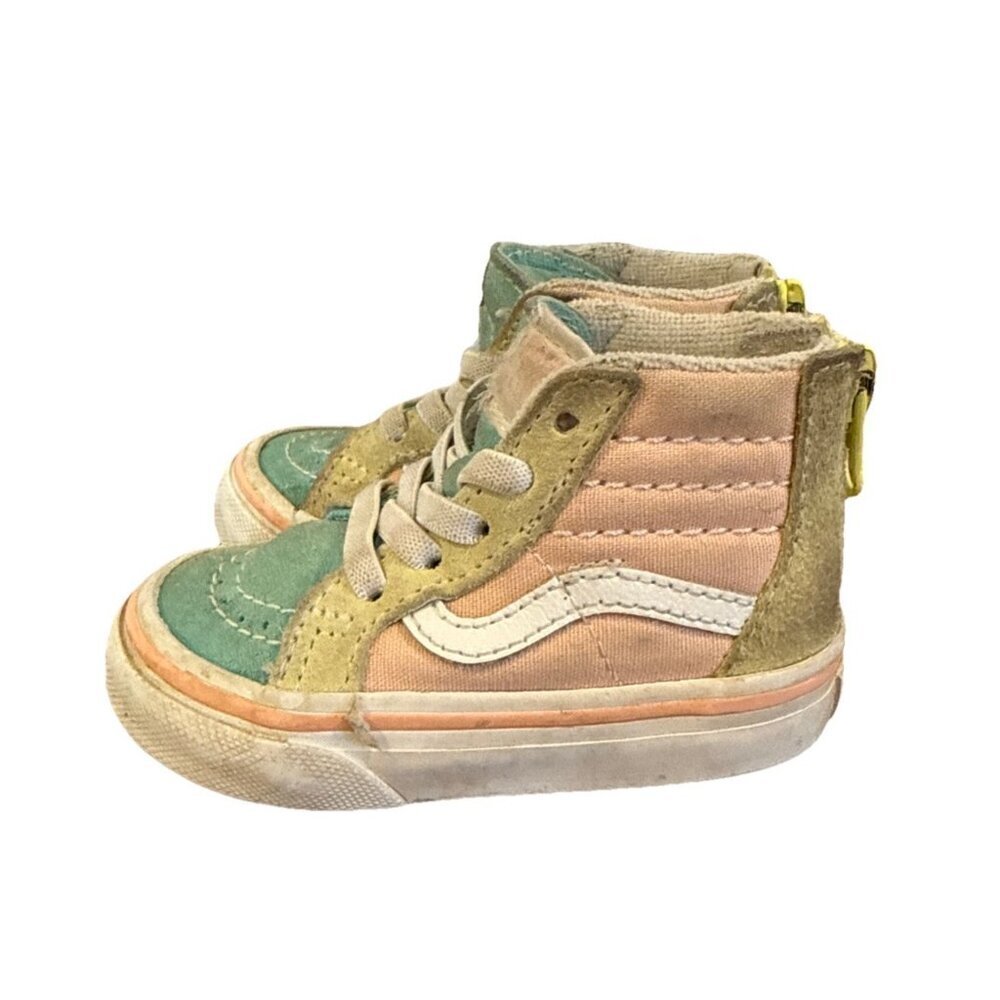 Vans Sneakers, Size 4 Toddler Sk8-Hi Zip Mte, Pastel Multi Read Color Block
